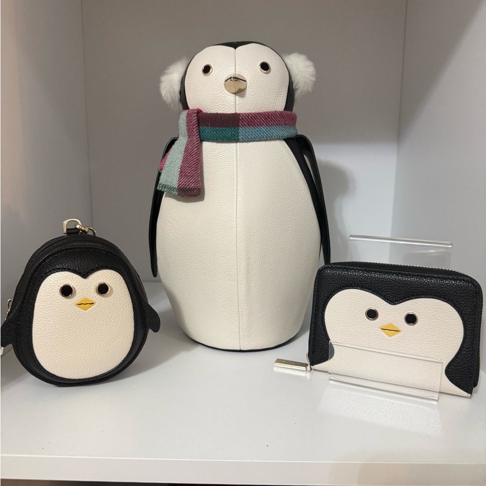 Kate Spade Surprise Morty Penguin with Wallet and Pouch